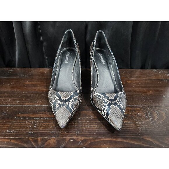 Jeffrey Campbell Pelara Snake Embossed Leather Stiletto Heels/Sz. 9, EUC - Picture 5 of 9